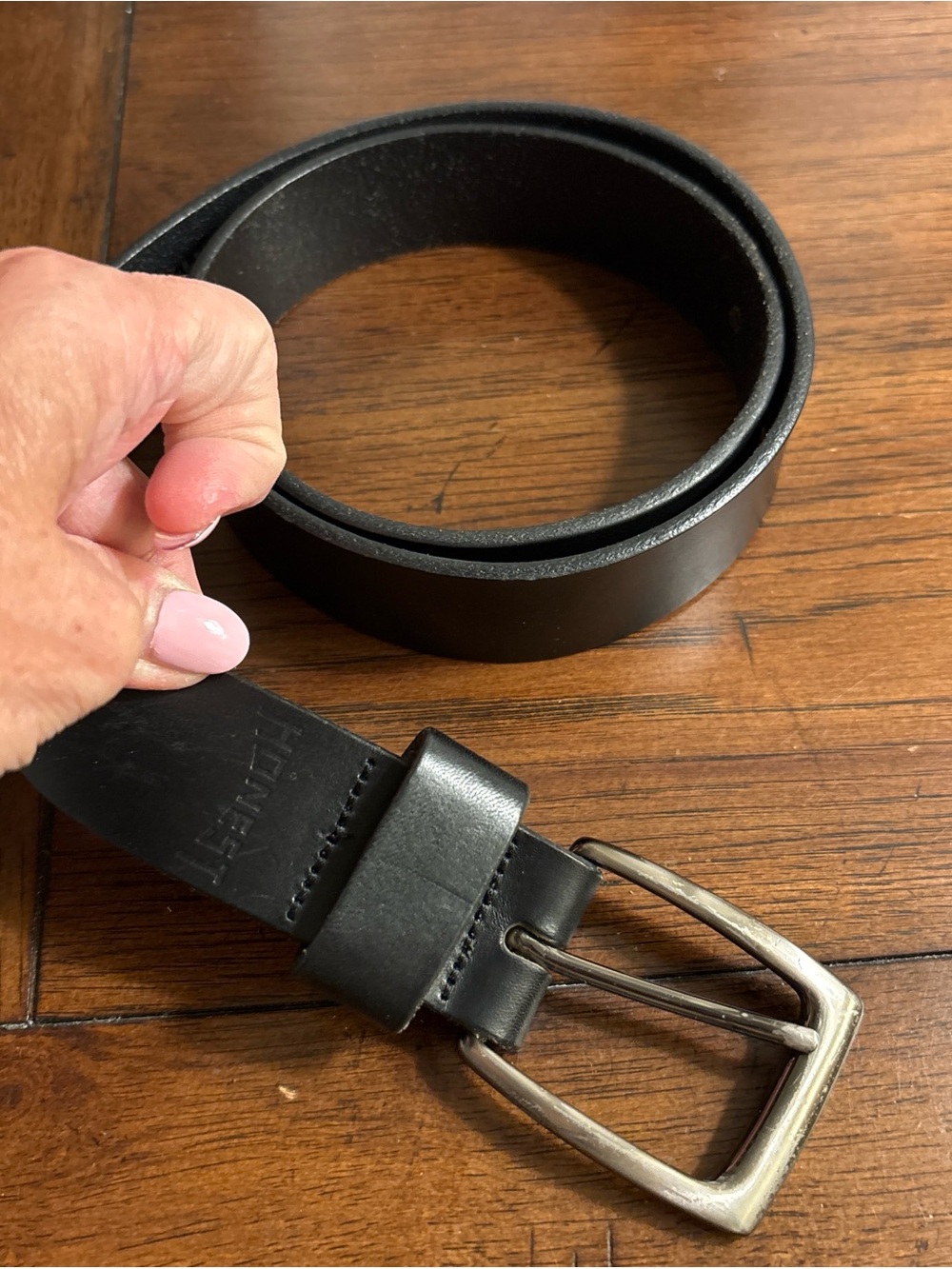 Brighton Black Leather Men's Belt with Silver-Tone Buckle